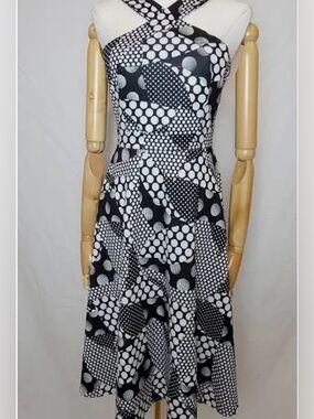 Tatyana Black & White Vintage Style Dress 3xl